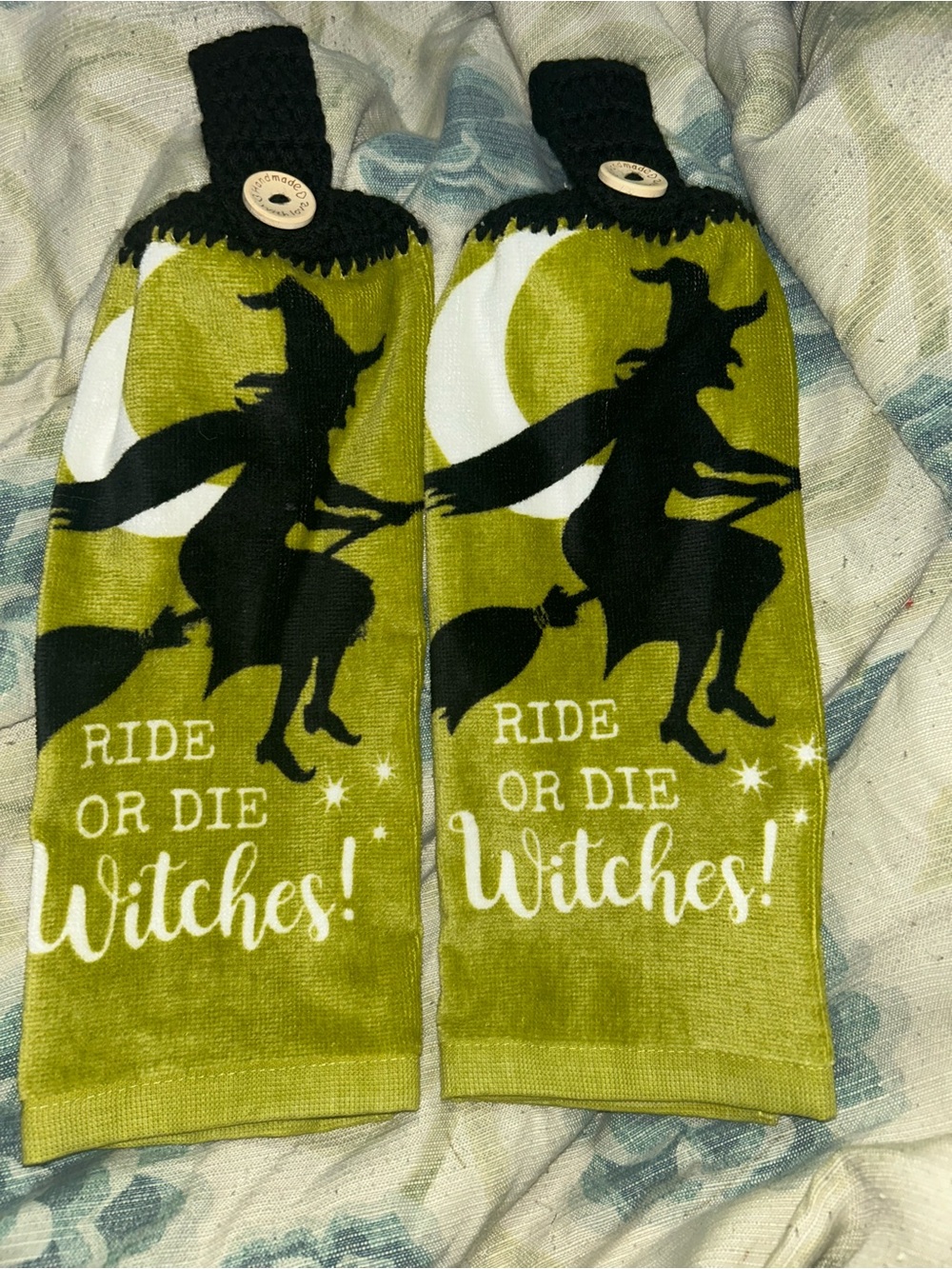 Witch Halloween Kitchen Towel Set-‘Ride or Die Witches'